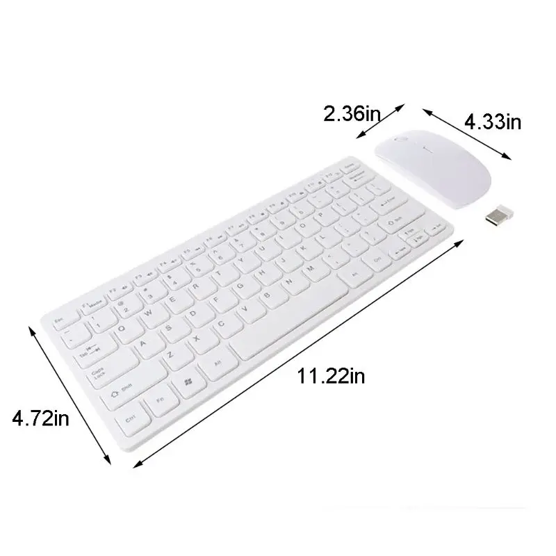 Безжична клавиатура и мишка F3KE 2.4 G Комбинация от бяло многоцветного за изключване на звука клавиши 78 - 5
