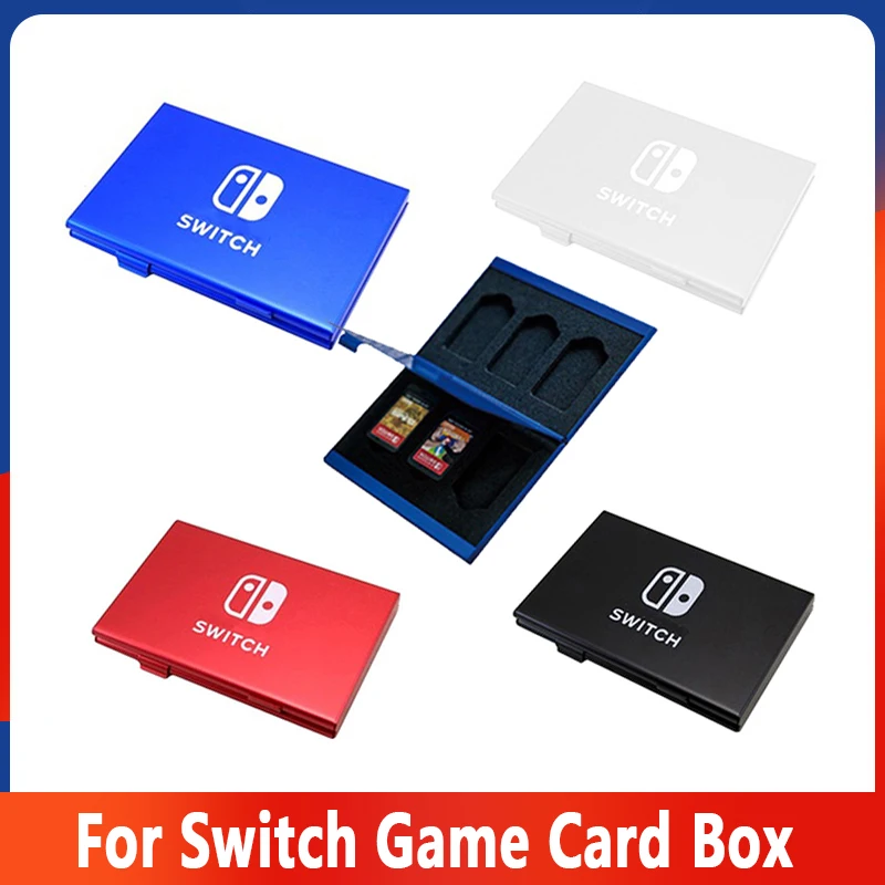 За Nintendo Switch Притежателя слот за карти чанта твърд корпус от Алуминиева кутия за съхранение на карти игра калъф с аксесоари за игри Switch - 0
