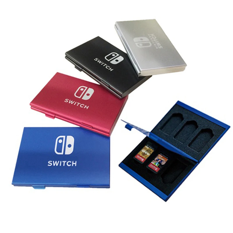 За Nintendo Switch Притежателя слот за карти чанта твърд корпус от Алуминиева кутия за съхранение на карти игра калъф с аксесоари за игри Switch - 1