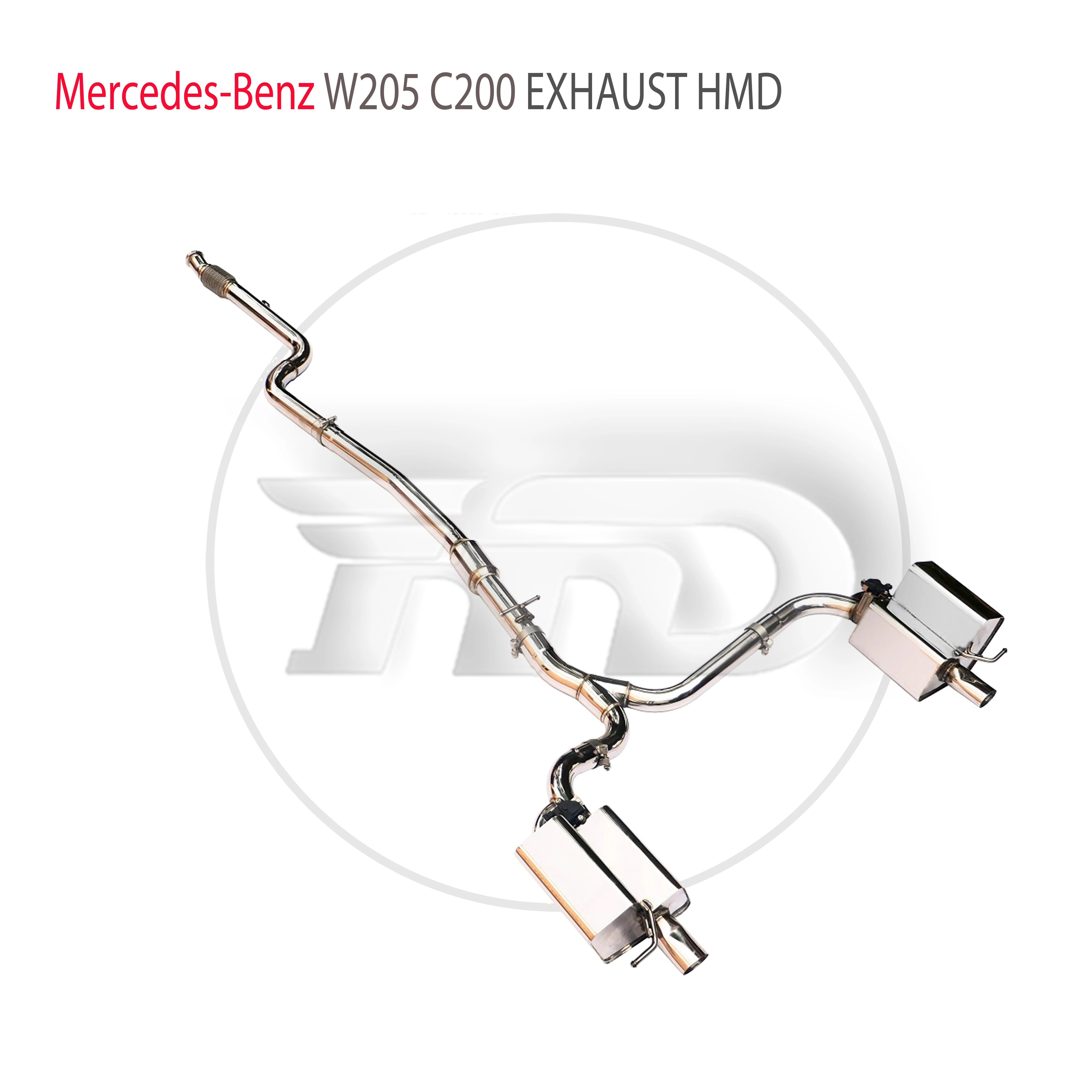 Изпускателна система за HMD от титан и неръждаема стомана Performance Catback подходящи за Mercedes Benz W205 C180 C200 C250 C260 C300 - 2