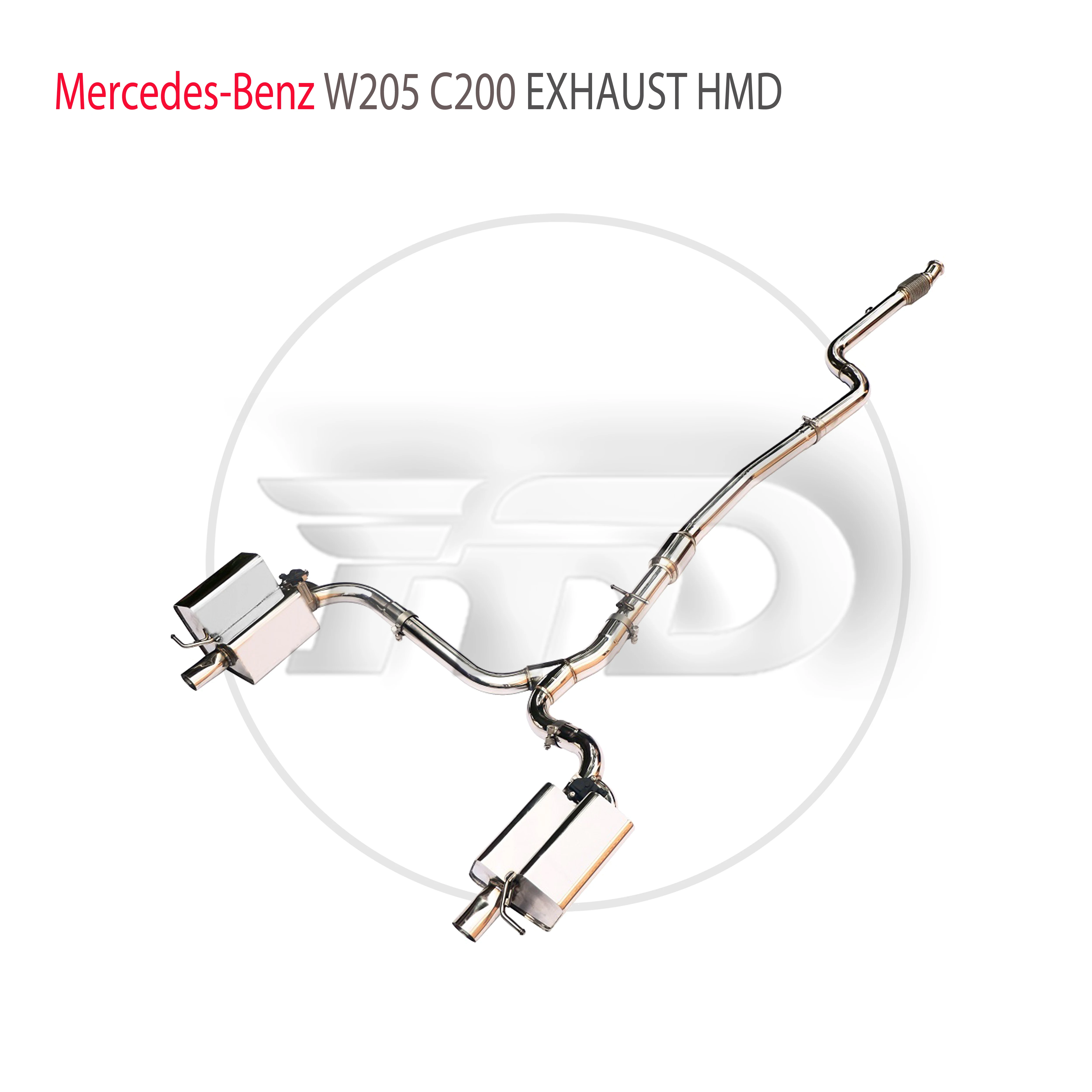 Изпускателна система за HMD от титан и неръждаема стомана Performance Catback подходящи за Mercedes Benz W205 C180 C200 C250 C260 C300 - 3