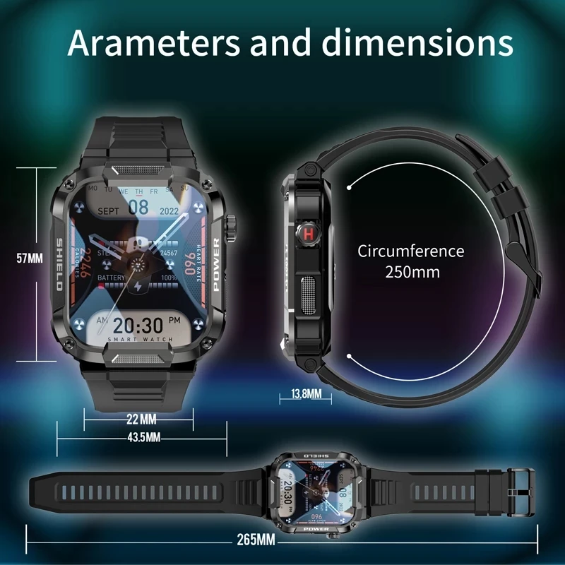 Новите смарт часовници с Bluetooth-разговори, мъжки IP68 5ATM, водоустойчив, за спорт на открито, фитнес тракер, монитор здраве, умни часовници за Android и IOS - 5
