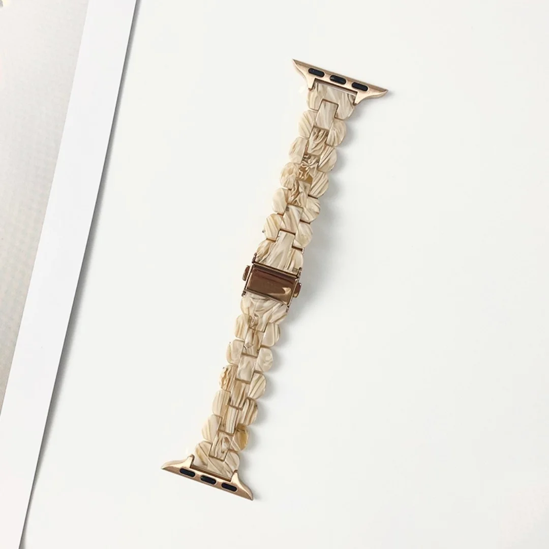 Овална лента от смола за Apple Watch Серия 7 45 мм 41 мм, дамски колан, iWatch 6 5, 44 40 мм, въжета за гривни - 3