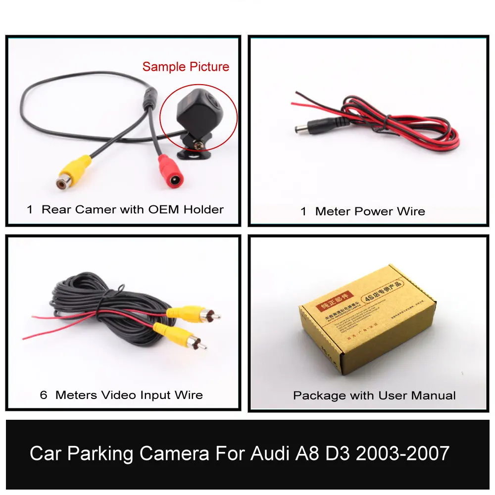 Парковочная Помещение FaceSky За Audi A8/S8D3/4E 2003-2007 Камера за задно виждане AHD/CCD 1080P Dash Аксесоари за вторичен пазар - 5