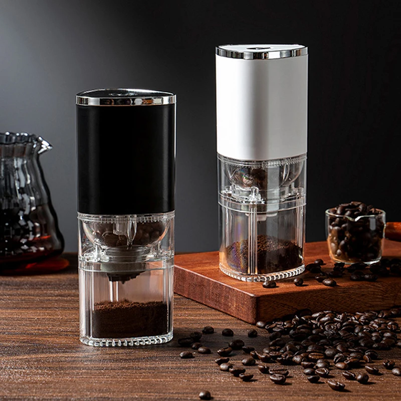 Преносима прозрачна електрическа кафемелачка, нов преносим прозрачна електрическа кафемелачка, дребни домакински кафе, захар - 1