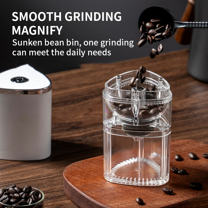Преносима прозрачна електрическа кафемелачка, нов преносим прозрачна електрическа кафемелачка, дребни домакински кафе, захар - 2