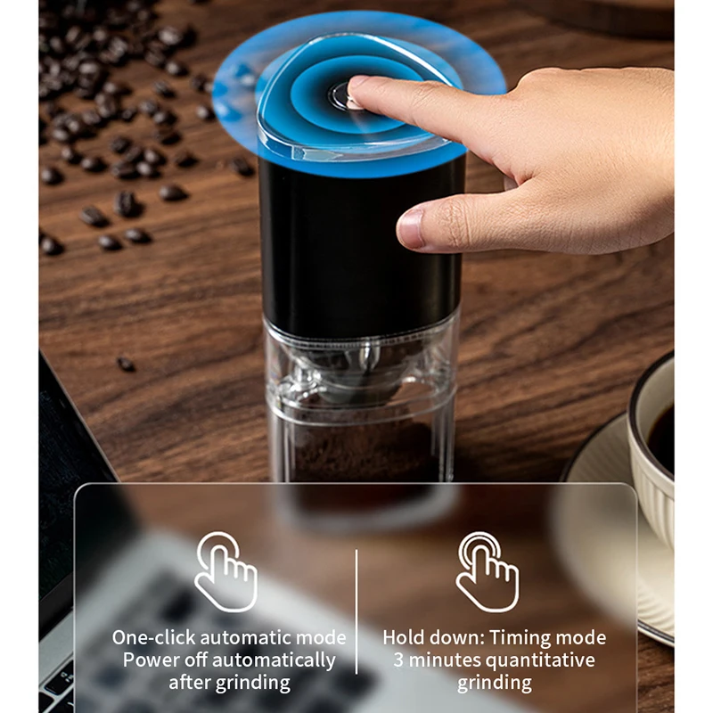 Преносима прозрачна електрическа кафемелачка, нов преносим прозрачна електрическа кафемелачка, дребни домакински кафе, захар - 3