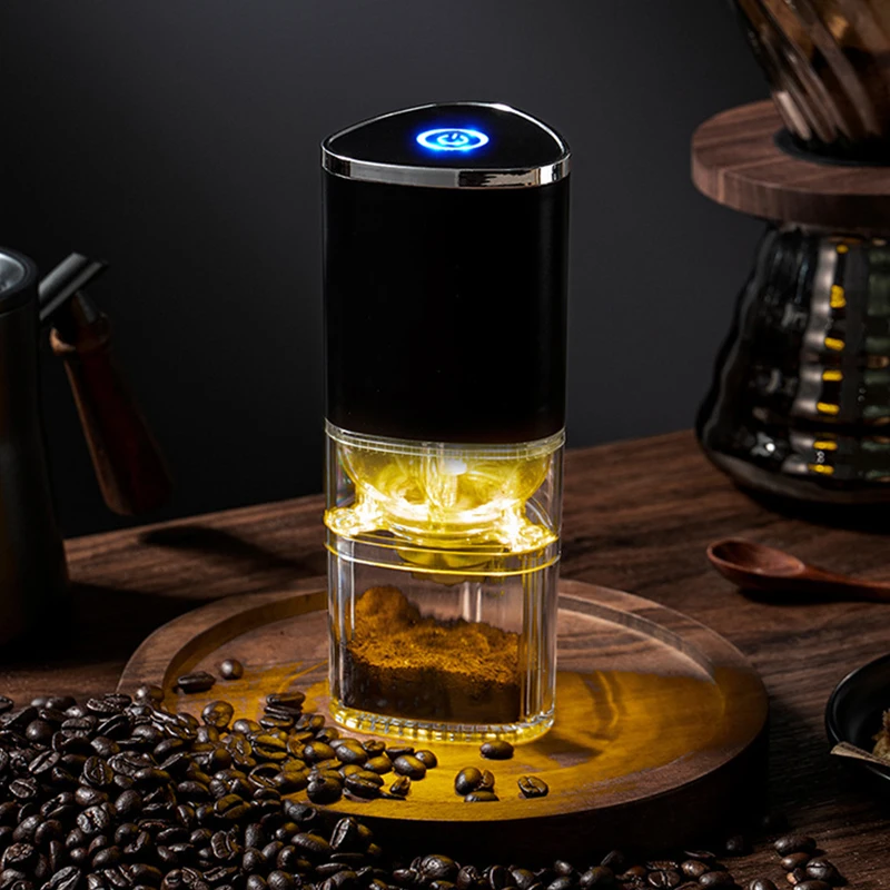 Преносима прозрачна електрическа кафемелачка, нов преносим прозрачна електрическа кафемелачка, дребни домакински кафе, захар - 4