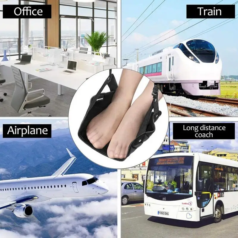 Пътна поставка за краката със самолет, закачалка за хамак, поставка за крака от пяна с памет ефект, инструмент за почивка в бизнес пътувания, ежедневни пътувания - 3